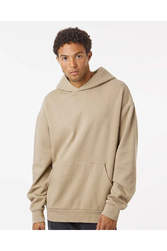 Men's breathable hoodie-Independent Trading Co. Mens Avenue Hooded Sweatshirt Hoodie w/ Pouch Pocket - Sandstone Brown