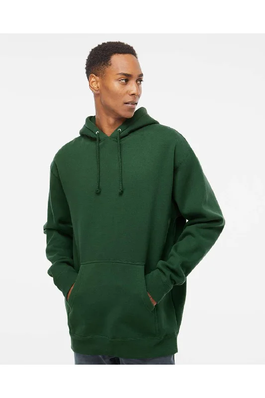 Men's weatherproof hoodie-Independent Trading Co. Mens Hooded Sweatshirt Hoodie w/ Pouch Pocket - Dark Green