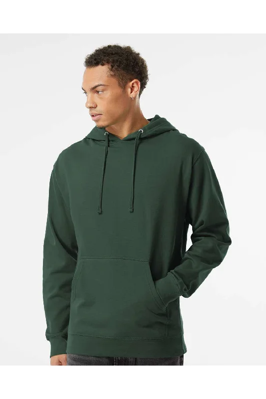 Men's weather-resistant hoodie-Independent Trading Co. Mens Hooded Sweatshirt Hoodie w/ Pouch Pocket - Alpine Green