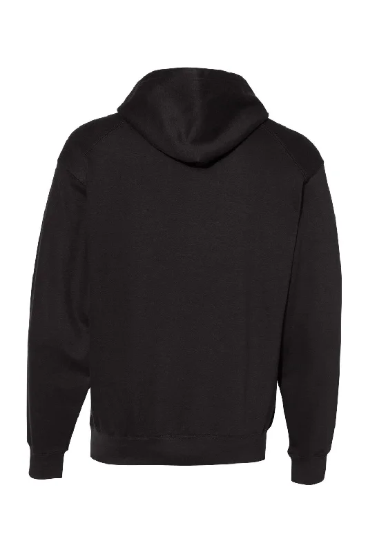 Men's comfortable hoodie-C2 Sport Mens Hooded Sweatshirt Hoodie w/ Pouch Pocket - Black - Closeout