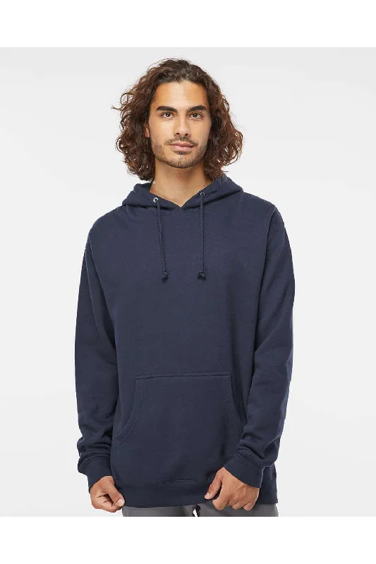 Men's relaxed fit hoodie-Independent Trading Co. Mens Hooded Sweatshirt Hoodie w/ Pouch Pocket - Slate Blue