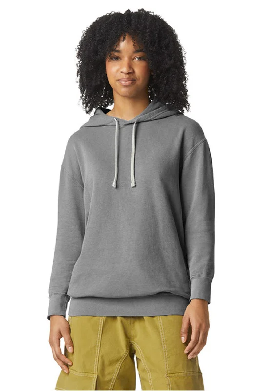 Men's gym-ready hoodie-Comfort Colors Mens Garment Dyed Fleece Hooded Sweatshirt Hoodie - Grey