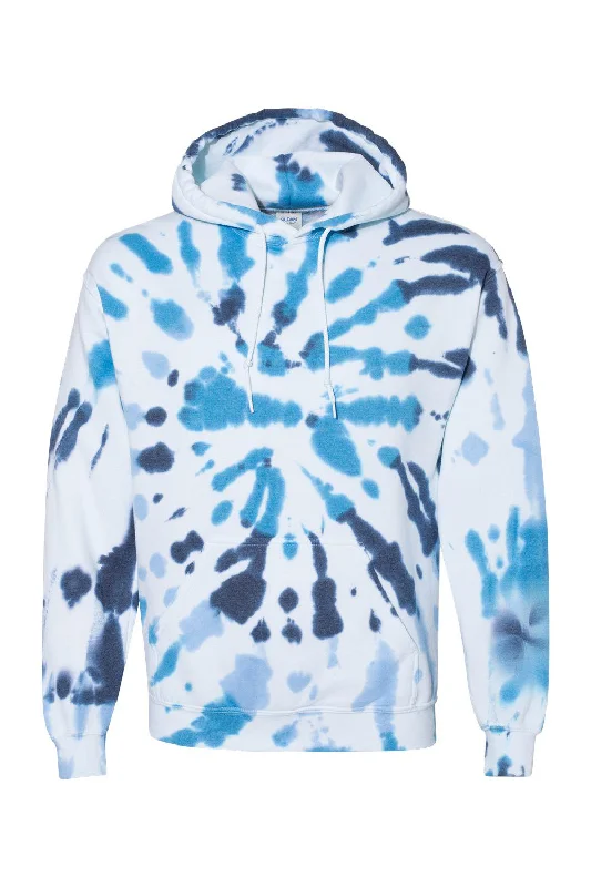 Men's tech-inspired hoodie-Dyenomite Mens Blended Tie Dyed Hooded Sweatshirt Hoodie w/ Pouch Pocket - Stillwater