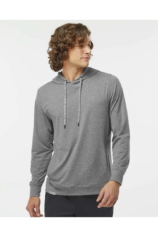 Men's adventure-ready hoodie-Holloway Mens Eco Revive Ventura Moisture Wicking Hooded Sweatshirt Hoodie - Heather Grey