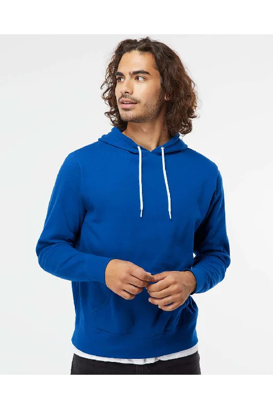 Men's tech-fabric hoodie-Independent Trading Co. Mens Hooded Sweatshirt Hoodie w/ Pouch Pocket - Cobalt Blue - Closeout