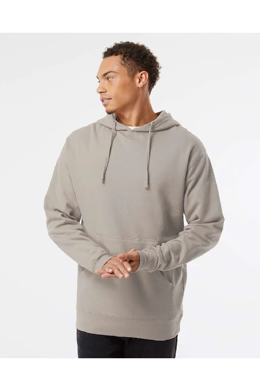 Men's wrinkle-resistant hoodie-Independent Trading Co. Mens Hooded Sweatshirt Hoodie w/ Pouch Pocket - Cement Grey