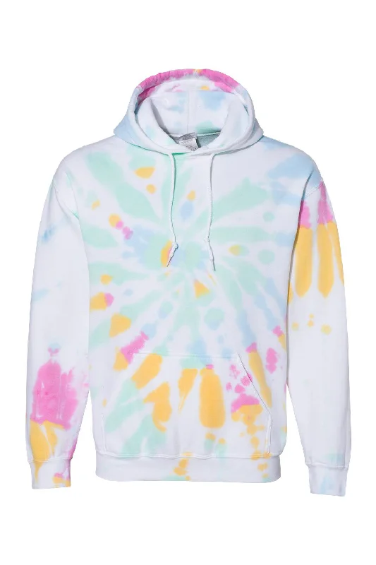 Men's adventure-ready hoodie-Dyenomite Mens Blended Tie Dyed Hooded Sweatshirt Hoodie w/ Pouch Pocket - Devine