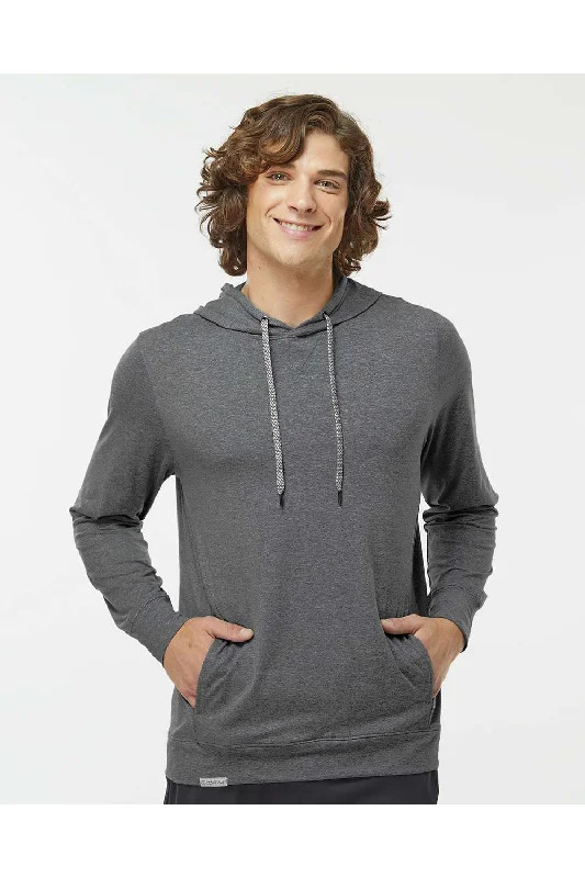 Men's antibacterial hoodie-Holloway Mens Eco Revive Ventura Moisture Wicking Hooded Sweatshirt Hoodie - Heather Carbon Grey