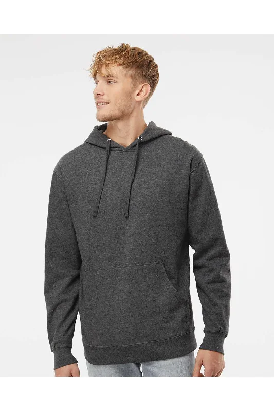 Men's summer hoodie-Independent Trading Co. Mens Hooded Sweatshirt Hoodie w/ Pouch Pocket - Heather Charcoal Grey