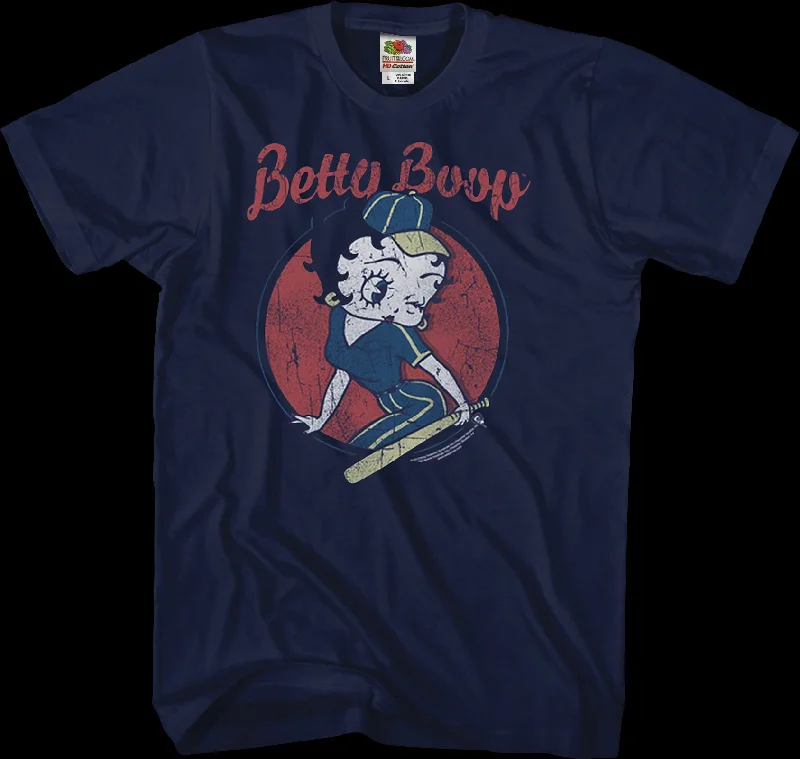 Men's team t-shirt-Baseball Betty Boop T-Shirt