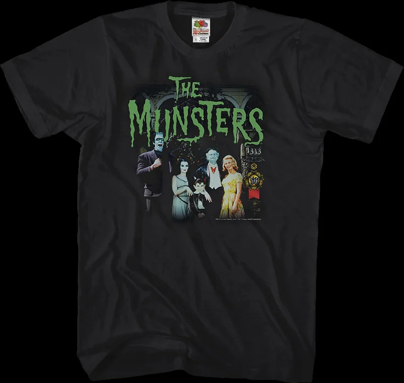 Men's patterned t-shirt-Family Portrait Munsters T-Shirt