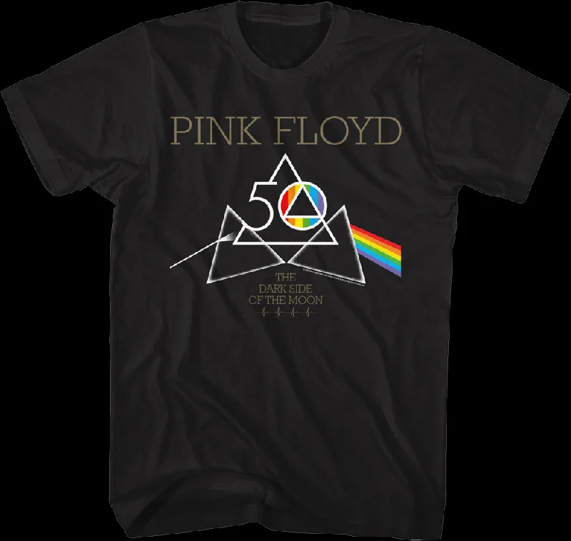 Men's work t-shirt-Dark Side of the Moon 50th Anniversary Pink Floyd T-Shirt