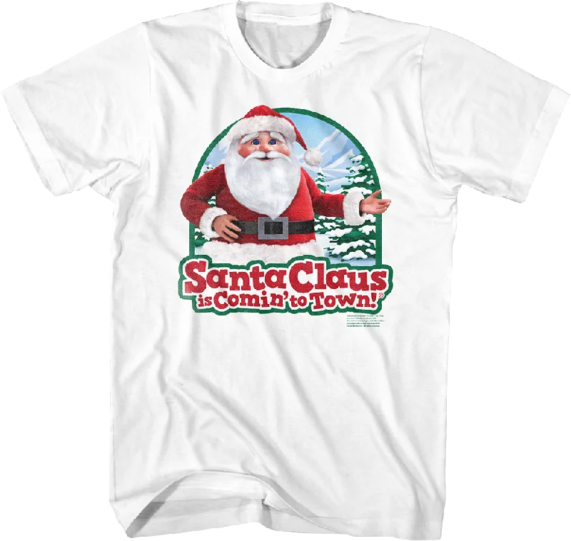 Men's polo t-shirt-Vintage Santa Claus Is Comin' To Town T-Shirt