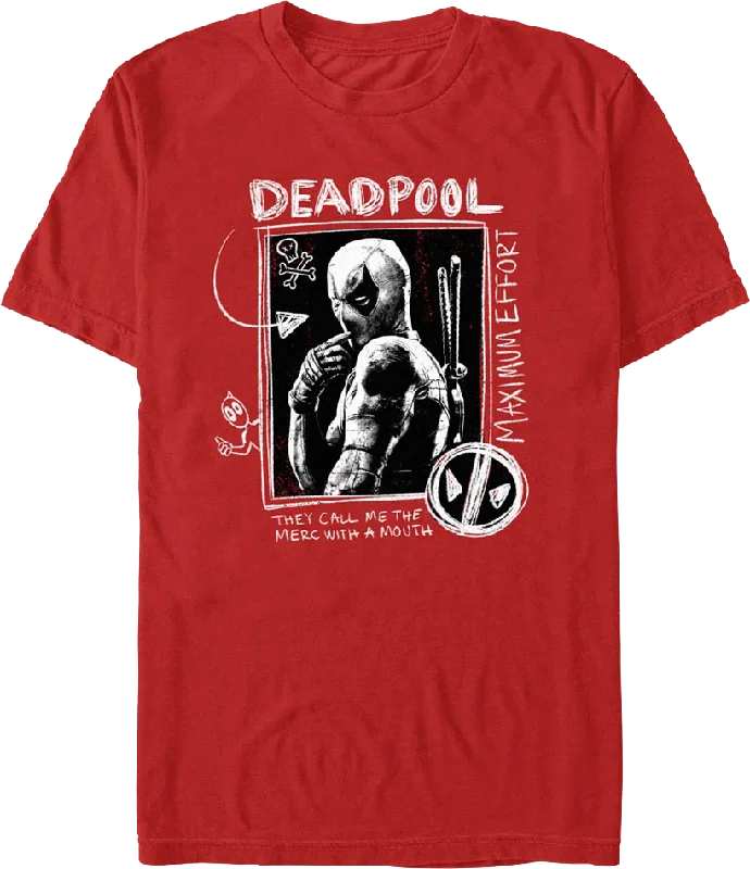 Men's custom t-shirt-Chalkboard Deadpool T-Shirt