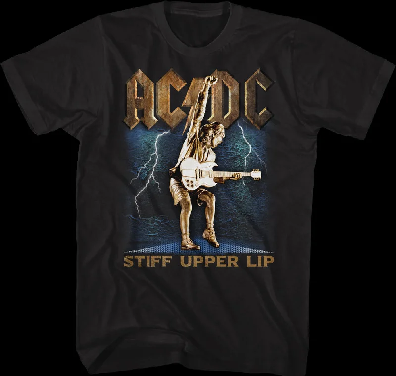 Men's retro t-shirt-Stiff Upper Lip ACDC T-Shirt