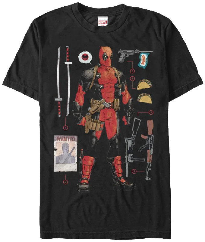 Men's ethical t-shirt-Numbered Items Deadpool T-Shirt