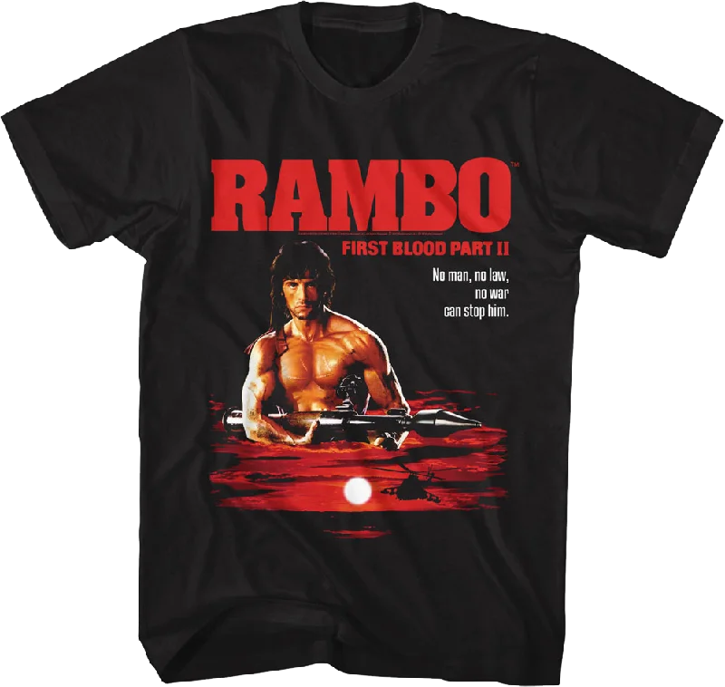 Men's everyday t-shirt-First Blood Part II Tagline Poster Rambo T-Shirt