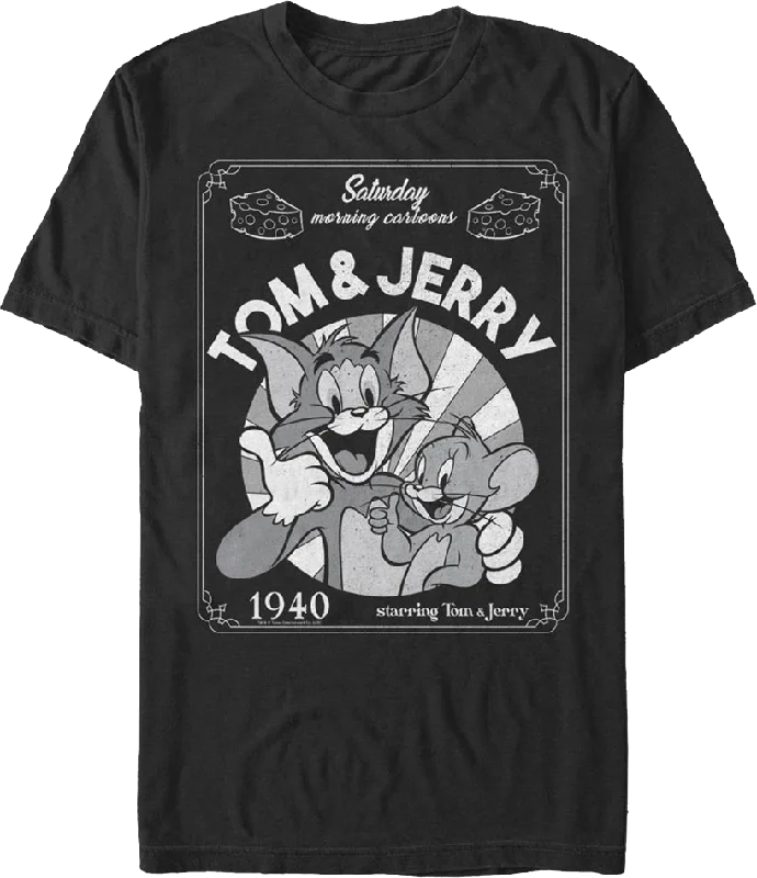 Men's workout t-shirt-1940 Cartoon Tom And Jerry T-Shirt