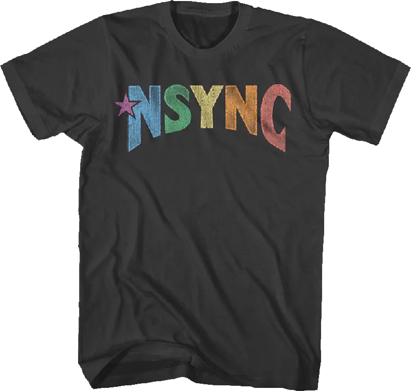 Men's organic t-shirt-Colorful Logo NSYNC Shirt