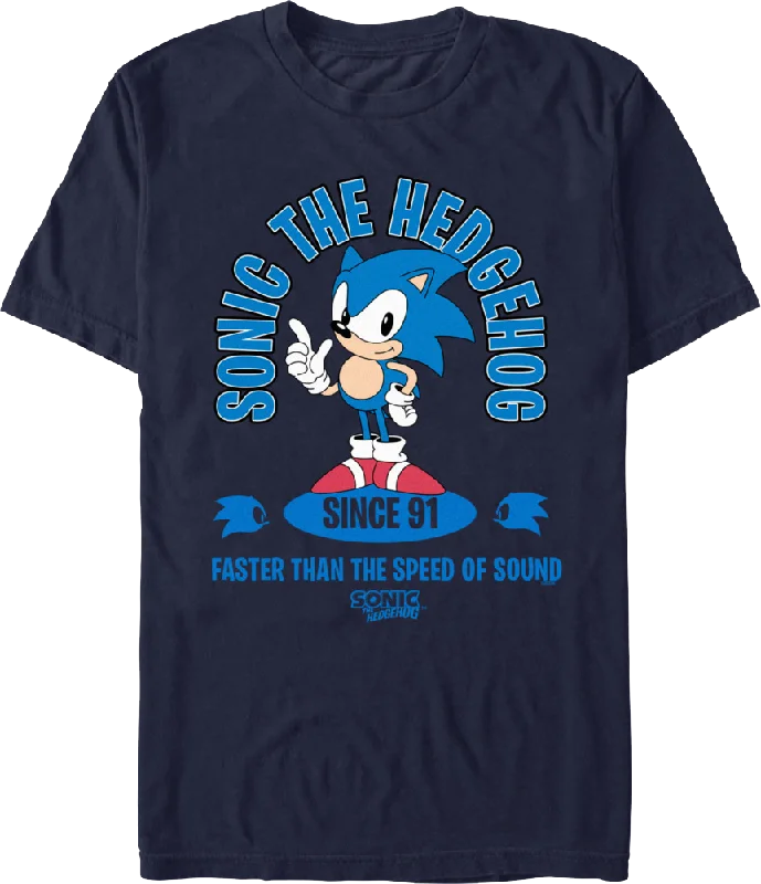 Men's sports t-shirt-Faster Than The Speed Of Sound Sonic The Hedgehog T-Shirt