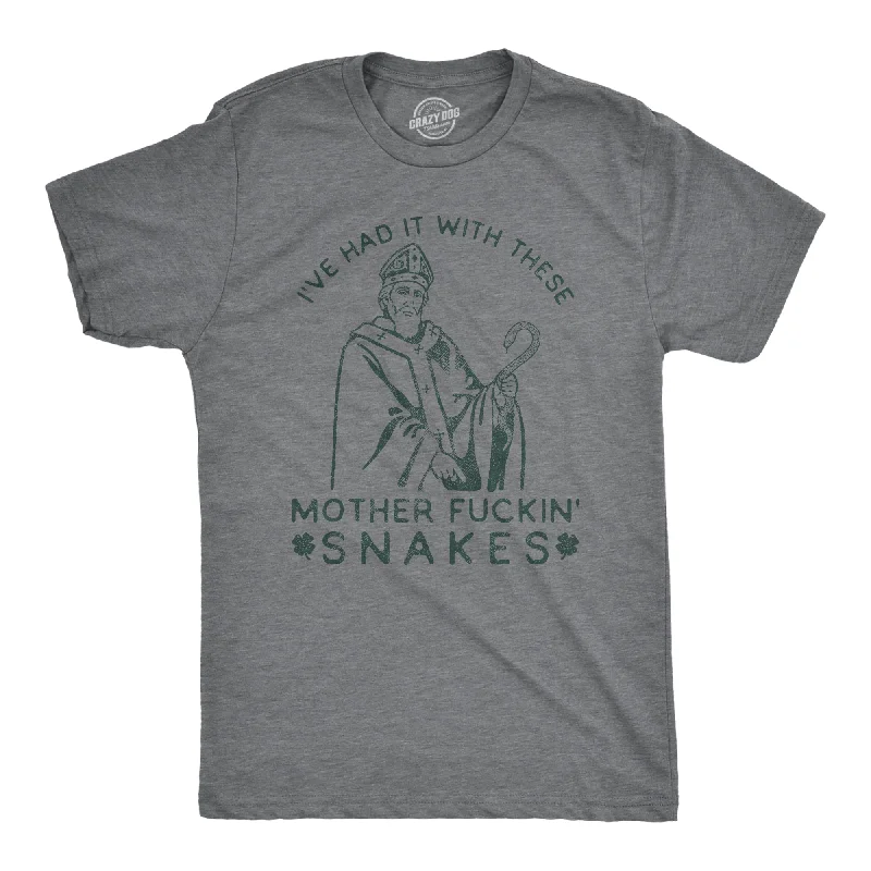 Men's baseball t-shirt-Mother Fuckin Snakes Men's T Shirt