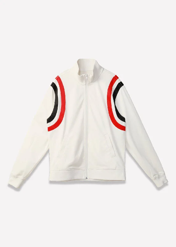 Men's adventure-ready leather jacket-Blank State Men's Track Jacket in White