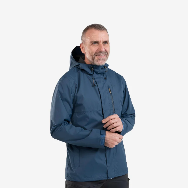 Men's cooling field jacket-Quechua Men's NH500 Imper Waterproof Rain Jacket