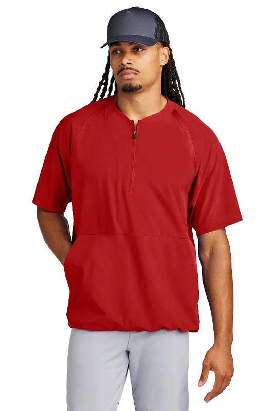 Men's ultra-comfortable windbreaker-Sport-Tek Mens Repeat Moisture Wicking 1/4 Zip Short Sleeve Jacket - Deep Red - New