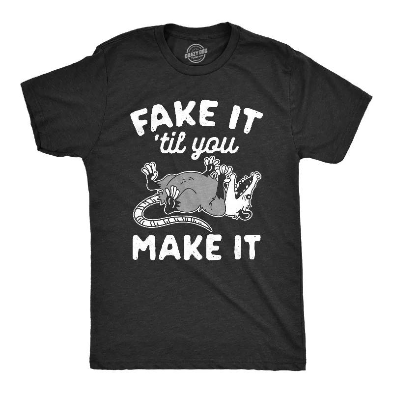 Men's patterned t-shirt-Fake It Til You Make It Men's T Shirt