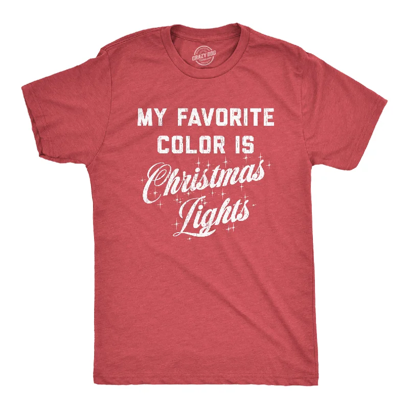 Men's slim fit t-shirt-My Favorite Color Is Christmas Lights Men's T Shirt