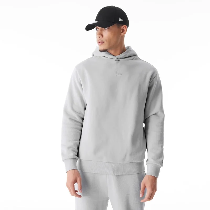 Men's lightweight hoodie-New Era Flag Grey Oversized Pullover Hoodie