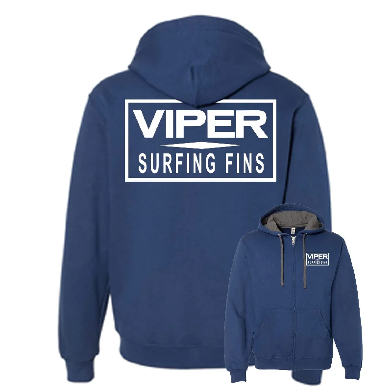 Men's lightweight hoodie-Viper Surfing Fins Zip Hooded Sweatshirt