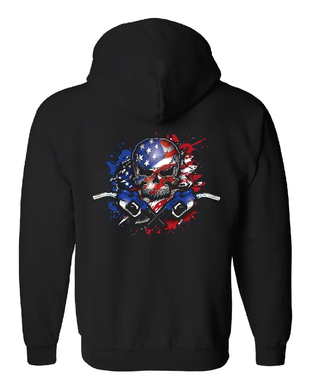 Men's relaxed fit hoodie-Stars, Strips & Diesel Zipper Hoodie