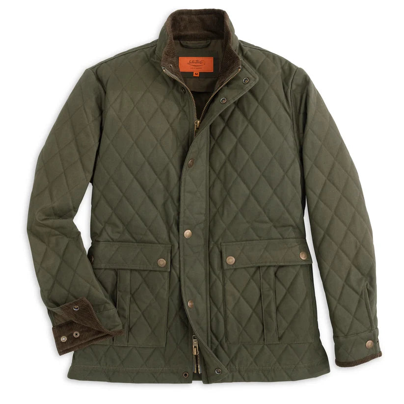 Men's functional travel jacket-Heritage Wax Cotton Jacket (Pine)