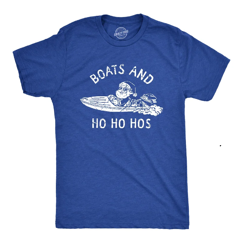 Men's camping t-shirt-Boats And Ho Ho Hos Men's T Shirt