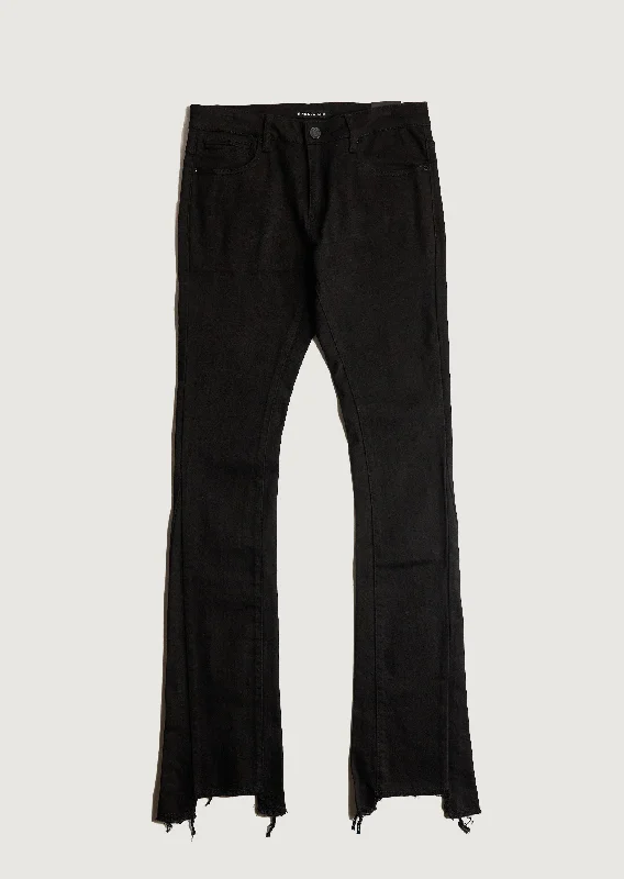 Men's performance casual pants-Brent Flare Denim (Black)