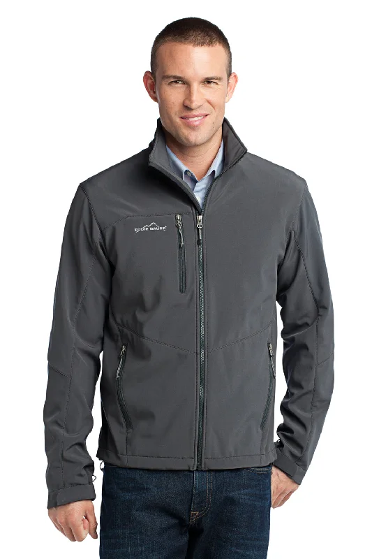 Men's antibacterial softshell coat-Eddie Bauer Mens Water Resistant Full Zip Jacket - Steel Grey