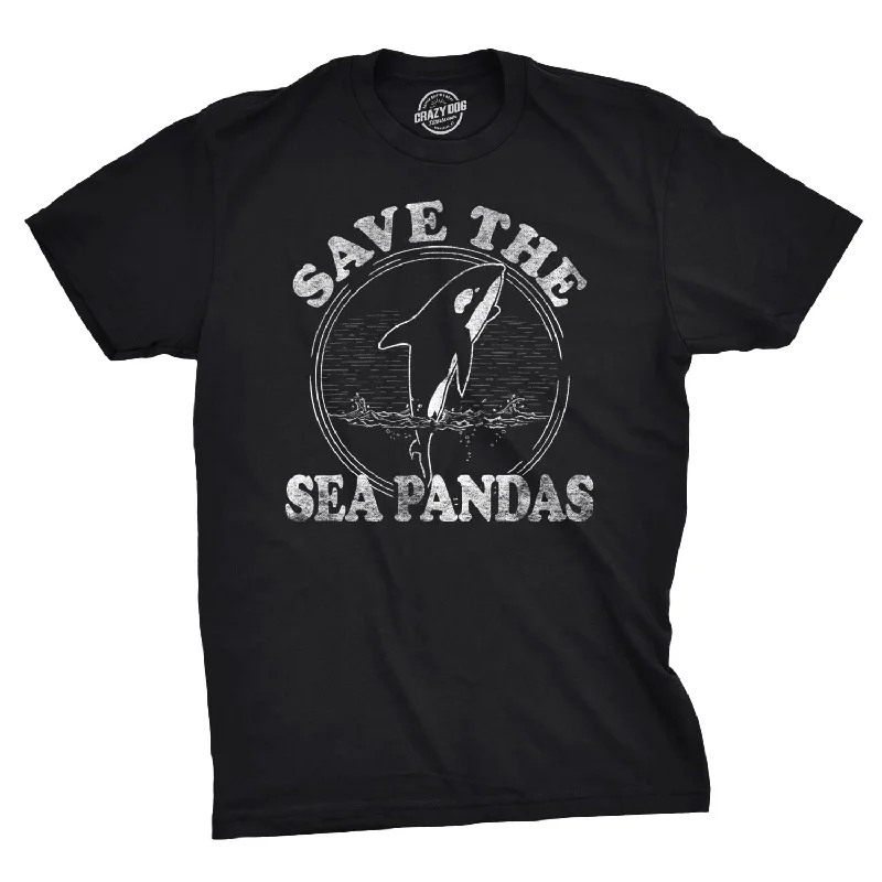 Men's stylish t-shirt-Save The Sea Pandas Men's T Shirt