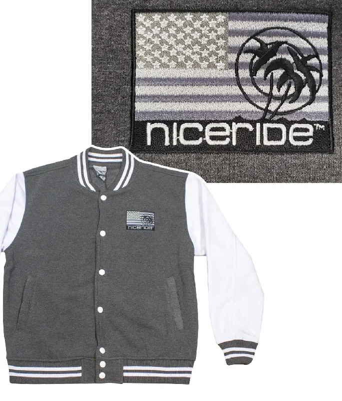 Men's eco-conscious bomber jacket-"NICERIDE Strong" Jacket