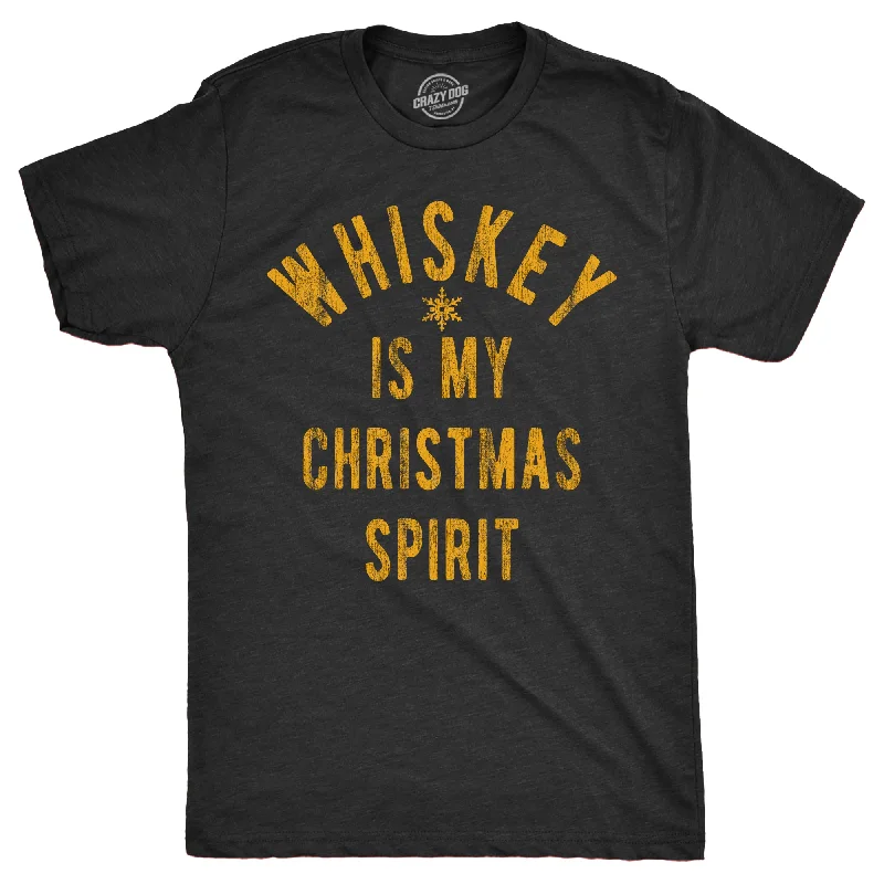 Men's graphic t-shirt-Whiskey Is My Christmas Spirit Men's T Shirt