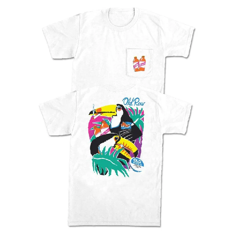 Men's adventure t-shirt-The Party Toucan Pocket Tee