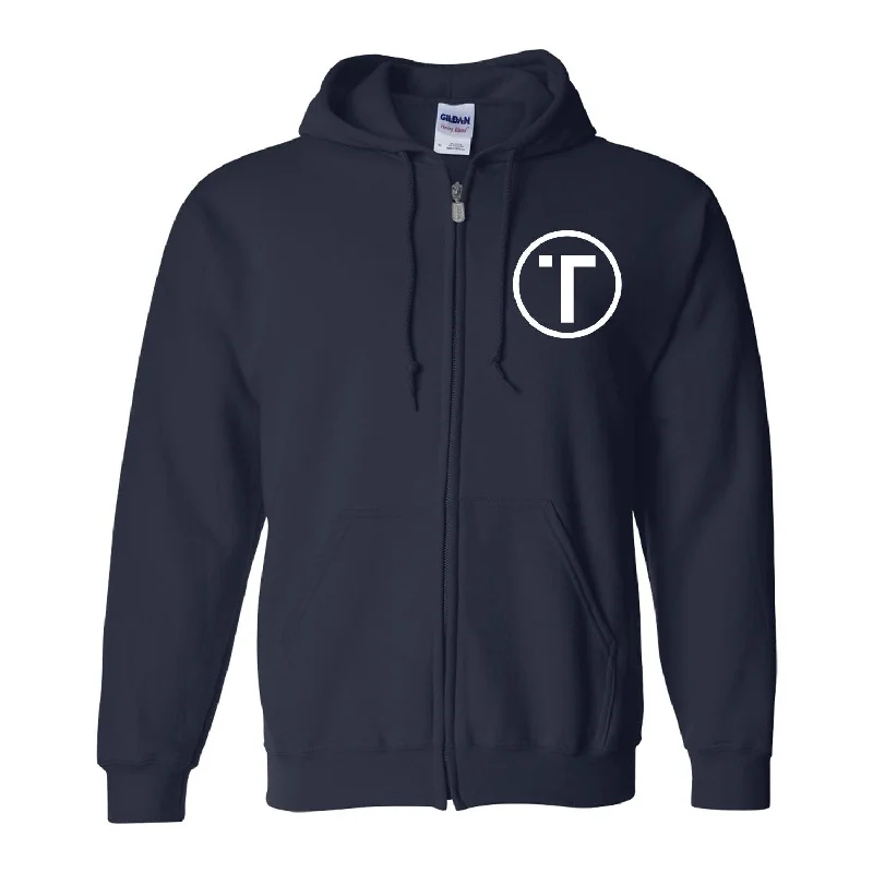 Men's pre-washed hoodie-Tribe Heavy Full-Zip Hooded Sweatshirt