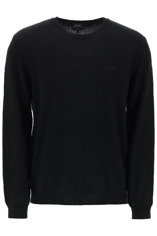 Men's active sweatshirt-A.P.C. Men's Wool Crewneck Pullover