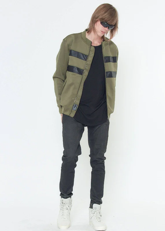 Men's eco-conscious field coat-Konus Men's Bomber Jacket in Olive