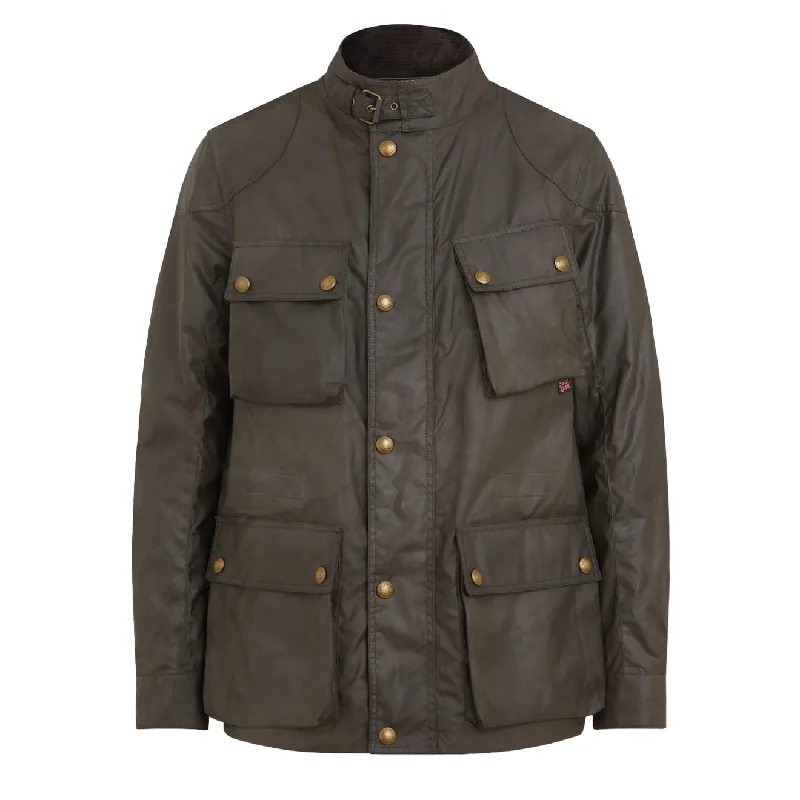 Men's wrinkle-free utility jacket-Belstaff Fieldmaster Jacket Faded Olive