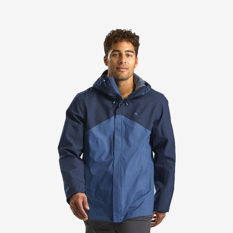 Men's tech-inspired utility jacket-Quechua Men's MH150 Waterproof Rain Jacket