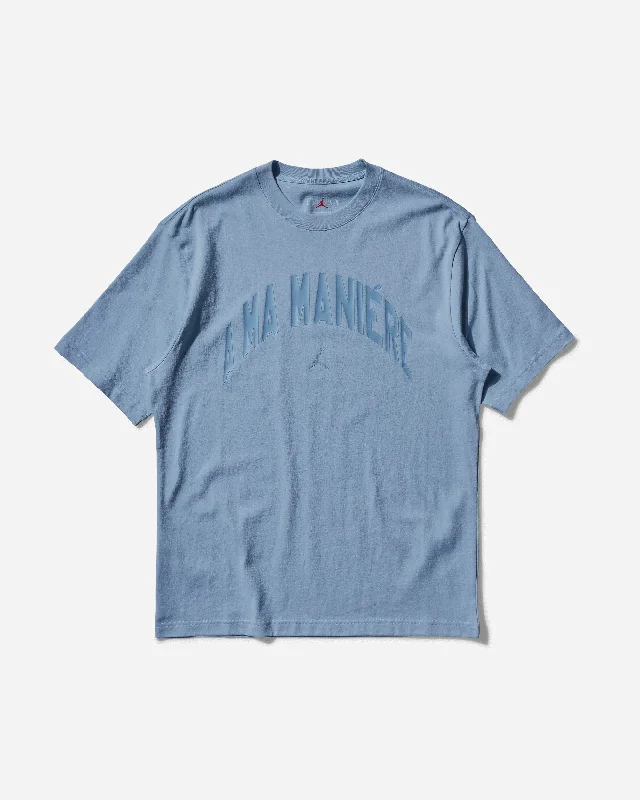 Men's vintage t-shirt-Men's A Ma Maniére Logo T-Shirt Light Armory Blue