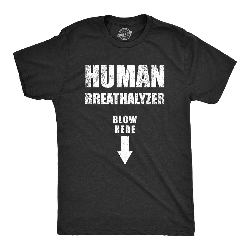 Men's short sleeve t-shirt-Human Breathalyzer Blow Here Men's T Shirt