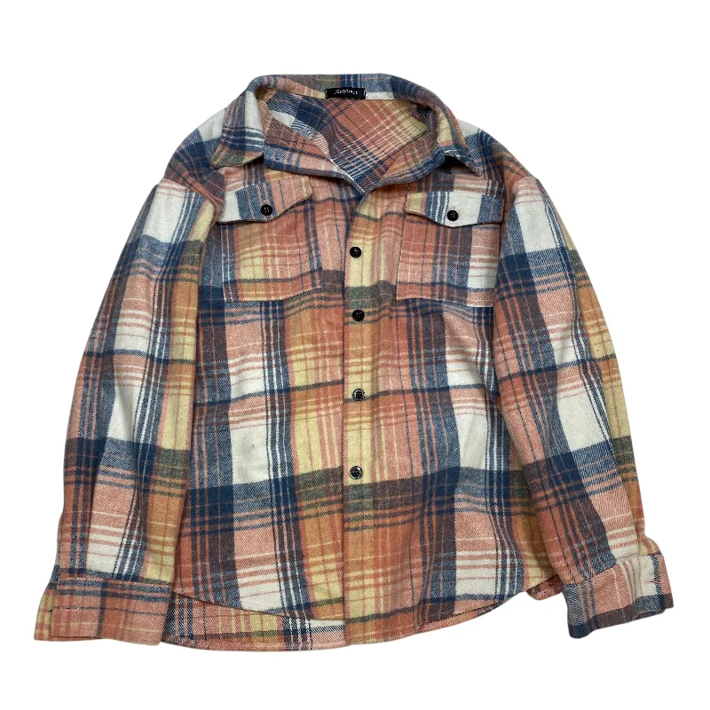 Men's sporty utility jacket-Jacket Shirt By Automet In Plaid Pattern, Size: L