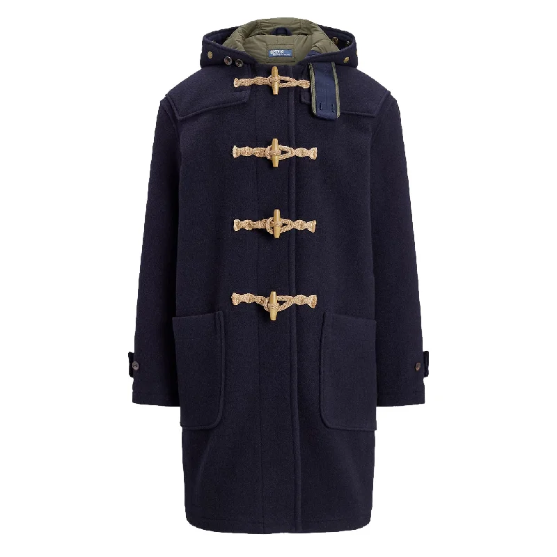 Men's lightweight puffer coat-Polo Ralph Lauren Wool Twill Toggle Coat Collection Navy